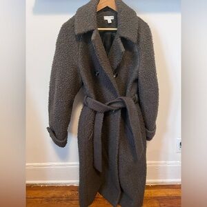 Topshop Double Breasted Teddy Coat